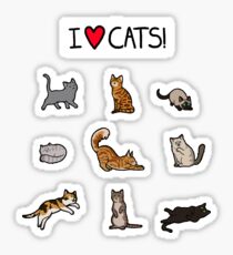 I Love Cats Design Sticker