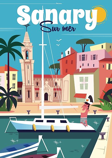  Poster   Affiche Sanary  sur  mer   par GAGodel Redbubble