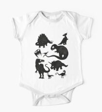Silhouettierte Dinosaurier Kurzärmeliger Einteiler