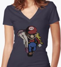 Mario Kidnap Women's Fitted V-Neck T-Shirt