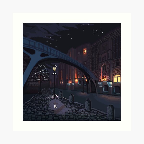 Pixel Art: Hamburg Fischmarkt Art Print