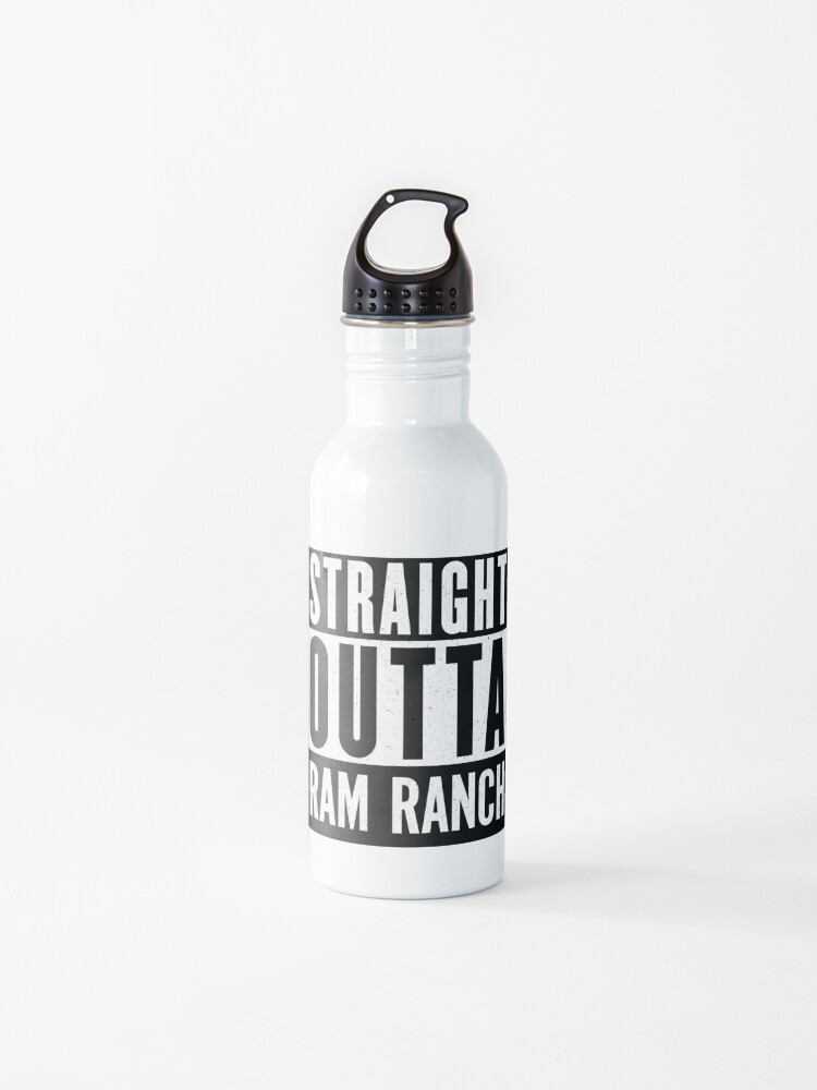 Straight Outta Ram Ranch Water Bottle By Themememachine Redbubble - ram ranch roblox