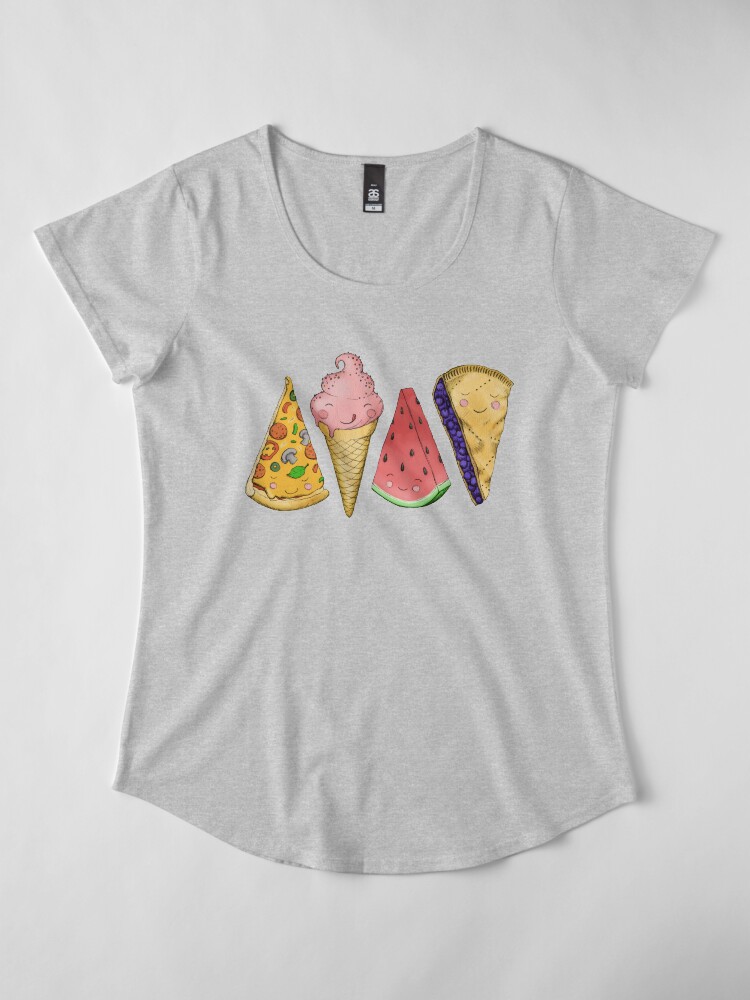 Alternate view of Happy Picnic Triangles Premium Scoop T-Shirt