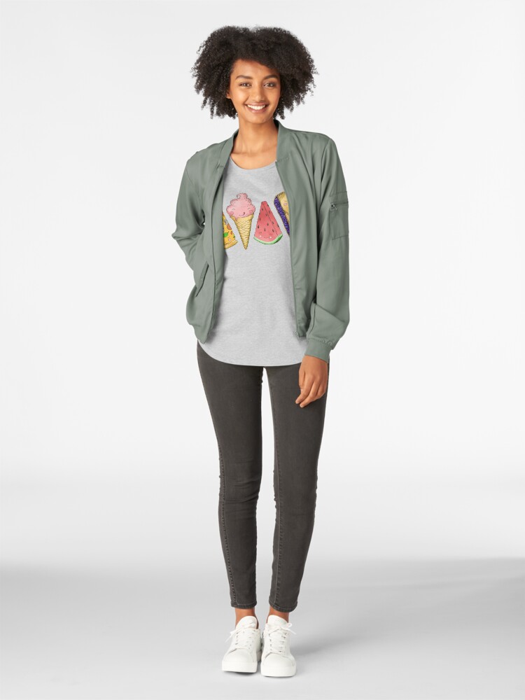 Alternate view of Happy Picnic Triangles Premium Scoop T-Shirt