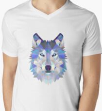 Geometric Wolf Men's V-Neck T-Shirt