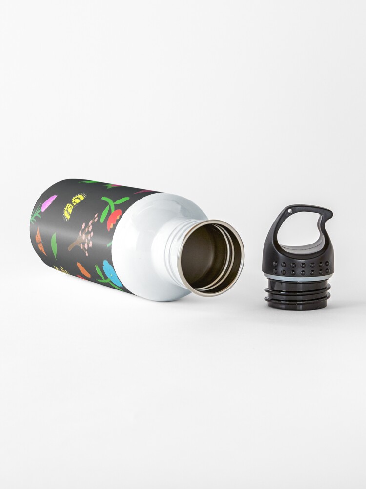 Alternate view of Scattered Flowers and Butterflies, no background Water Bottle