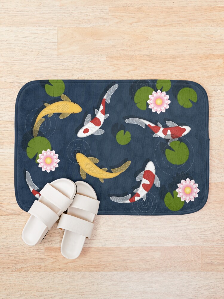 Alternate view of Japanese Koi Fish Pond Bath Mat