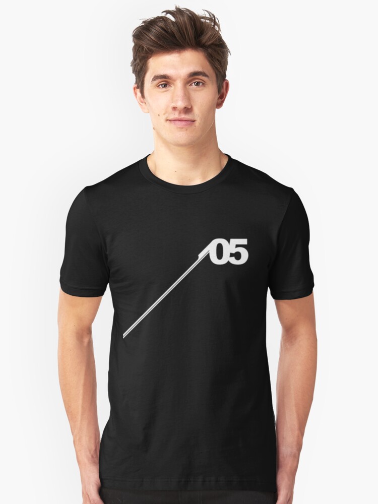 Alternate view of Number #05 (White). Slim Fit T-Shirt