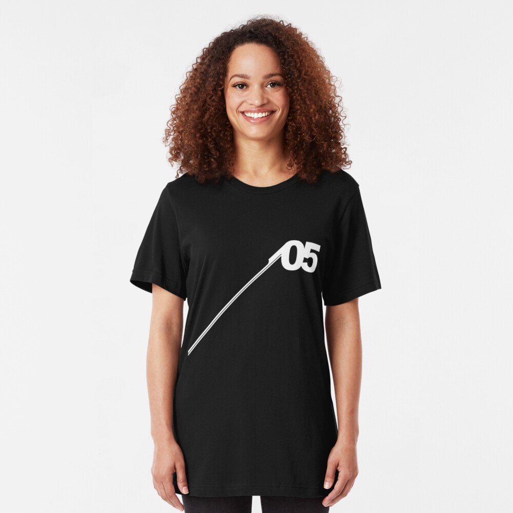 Number #05 (White). Slim Fit T-Shirt