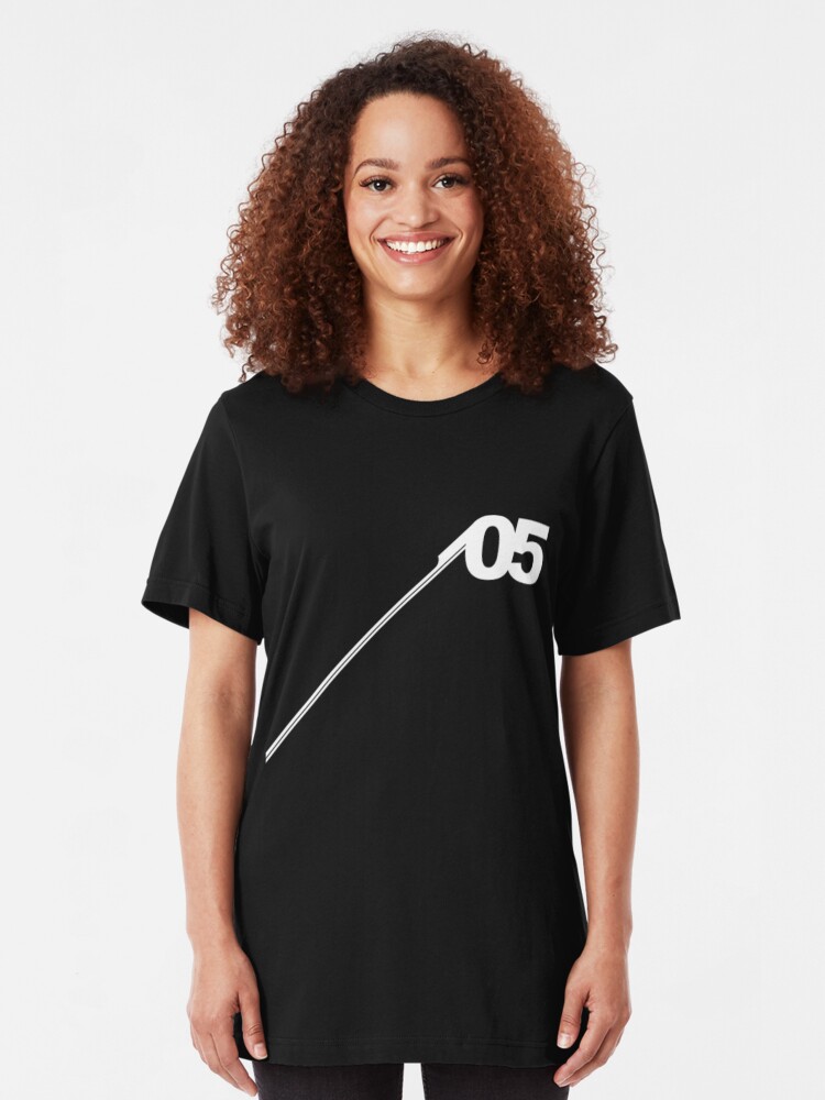 Alternate view of Number #05 (White). Slim Fit T-Shirt