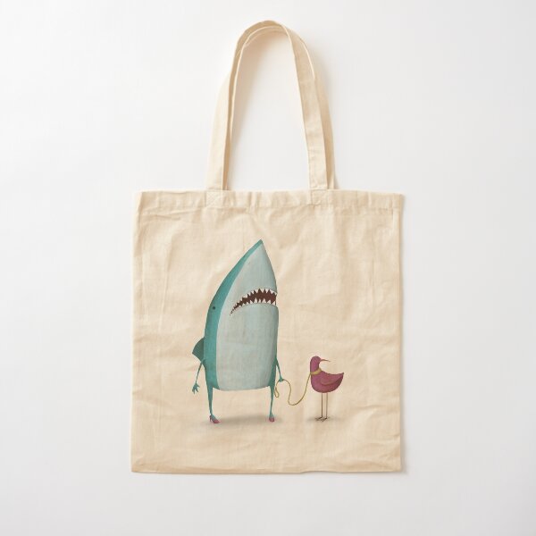 Shark and friend Cotton Tote Bag