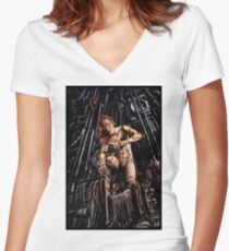 Cyberpunk Painting 063 Women's Fitted V-Neck T-Shirt