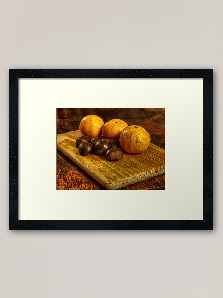 Alternate view of Castagne e mandarini Framed Art Print