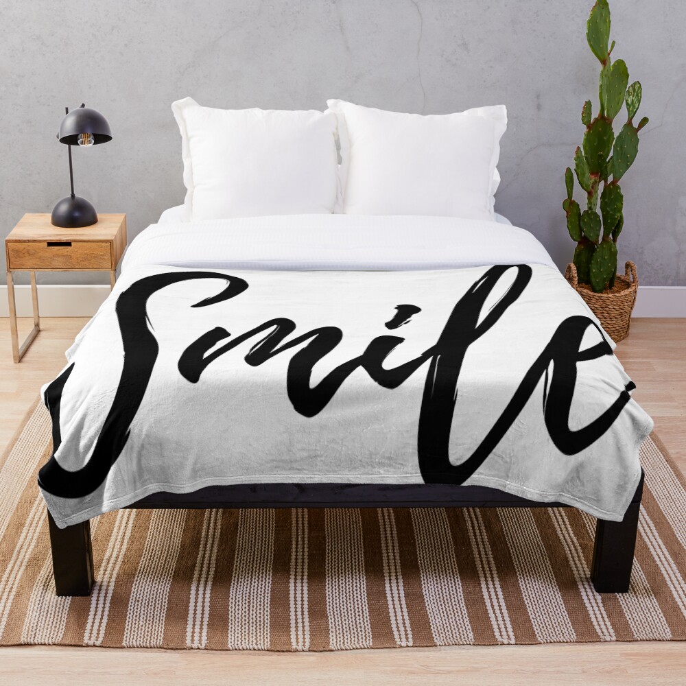 Smile on a throw blanket