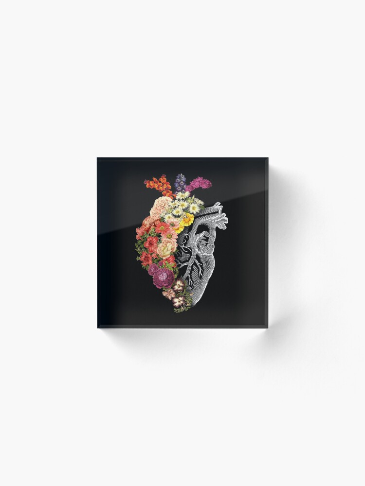 Alternate view of Flower Heart Spring Acrylic Block