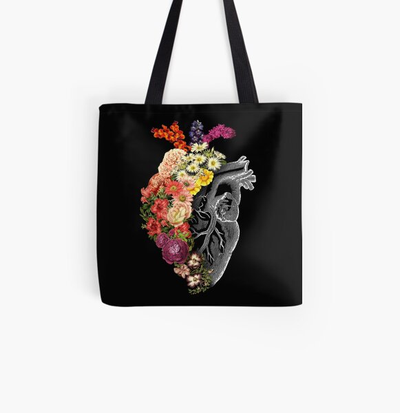 gallery tote with heart floral print