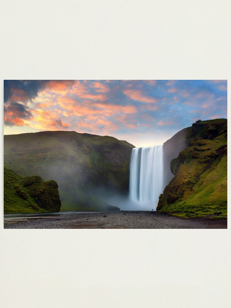 Alternate view of Skogafoss, Iceland Photographic Print