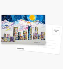 Denver Skyline....Christmas storm Postcards