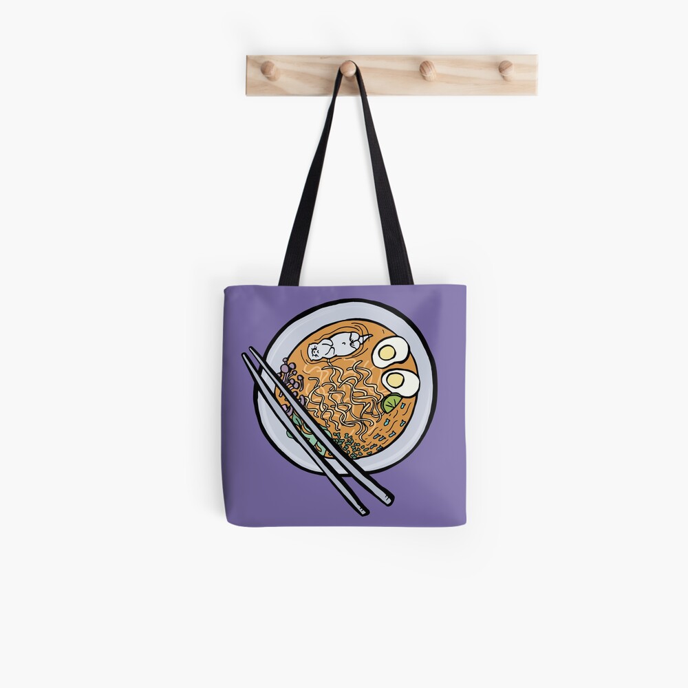 Sea Otter Swimming In Bowl of Ramen Tote Bag