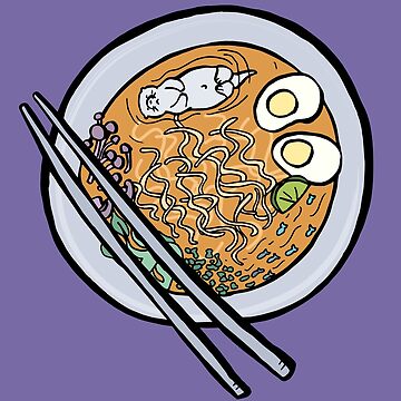 Artwork thumbnail, Sea Otter Swimming In Bowl of Ramen by Otter-Grotto