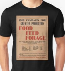 United States Department of Agriculture Poster 0064 Greater Production Food Feed Forage Unisex T-Shirt