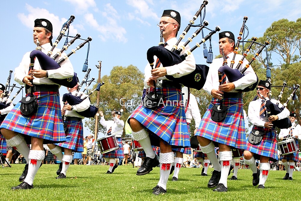"Scottish Highland Pipe & Drum Band " by CaroleAnne Redbubble