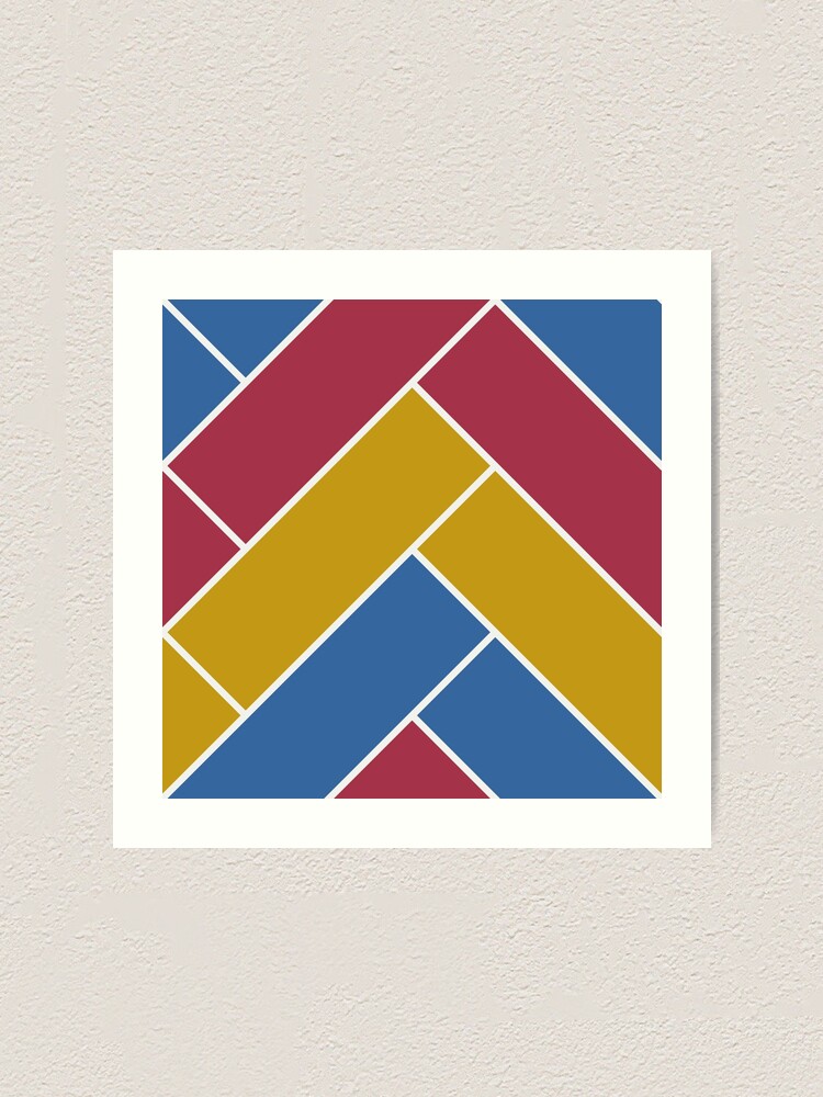 Alternate view of Geometric Pattern: Herringbone: Summer Art Print