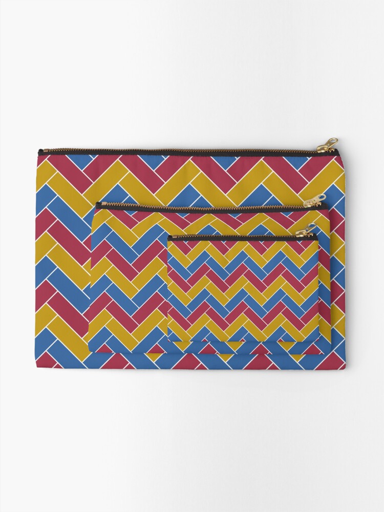Alternate view of Geometric Pattern: Herringbone: Summer Zipper Pouch