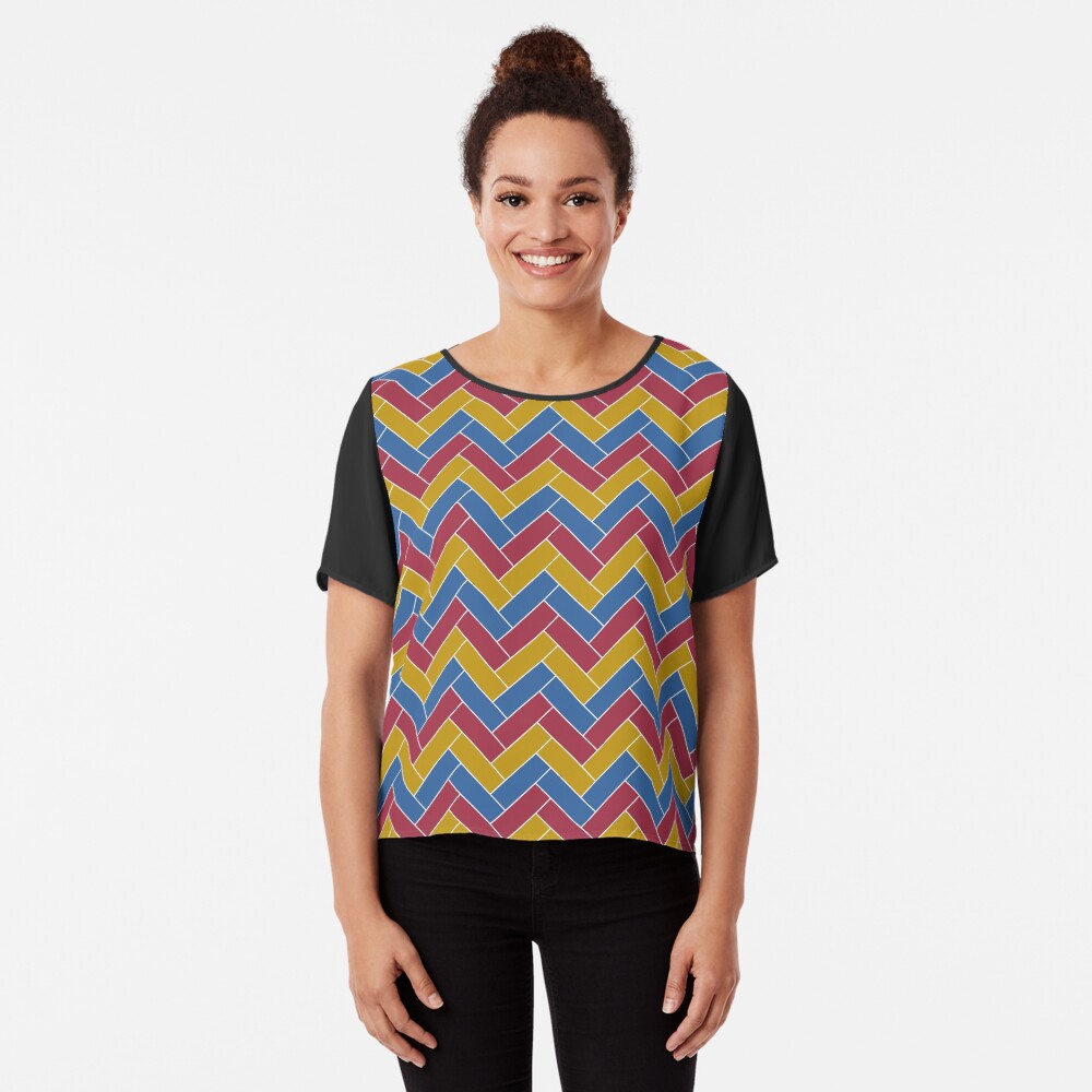 Geometric Pattern: Herringbone: Summer Chiffon Top
