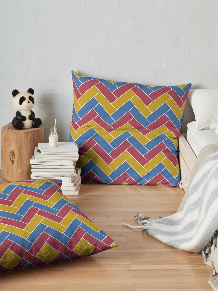 Alternate view of Geometric Pattern: Herringbone: Summer Floor Pillow