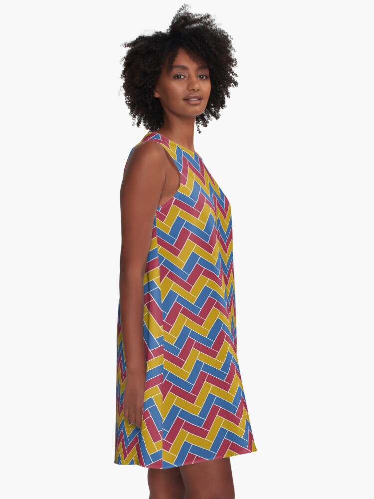 Alternate view of Geometric Pattern: Herringbone: Summer A-Line Dress