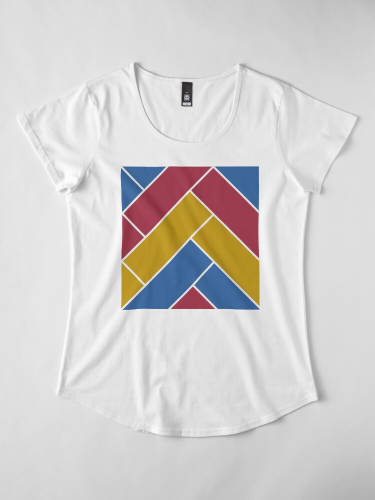 Alternate view of Geometric Pattern: Herringbone: Summer Premium Scoop T-Shirt