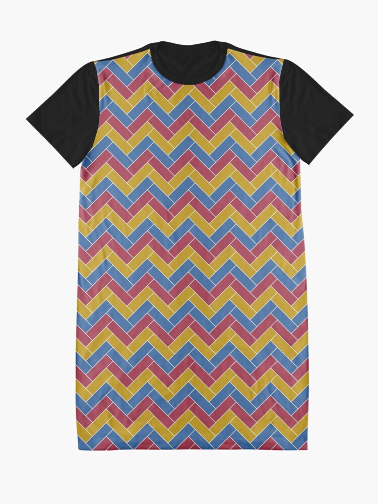Alternate view of Geometric Pattern: Herringbone: Summer Graphic T-Shirt Dress