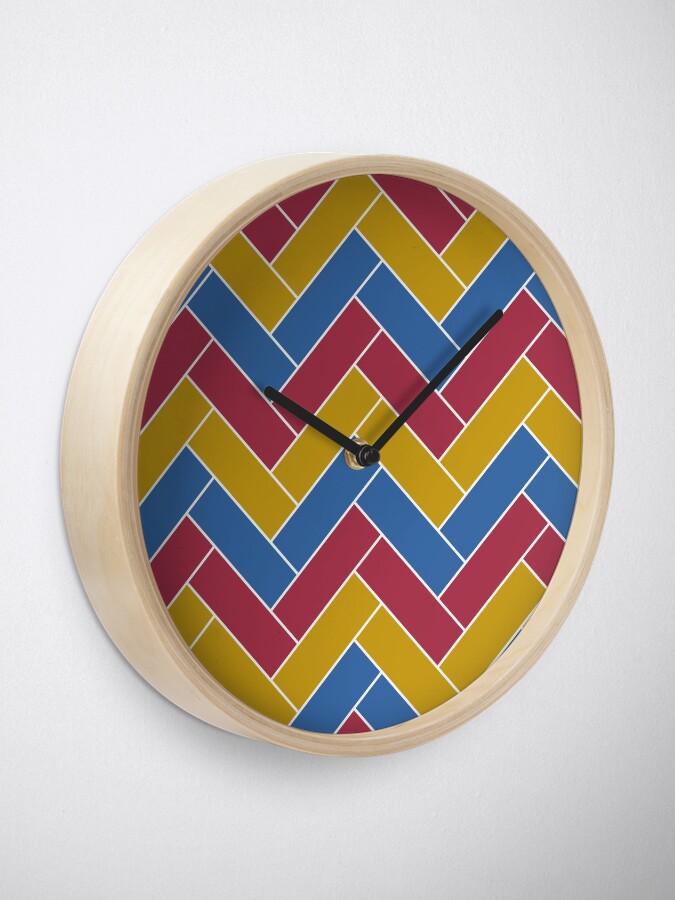 Alternate view of Geometric Pattern: Herringbone: Summer Clock