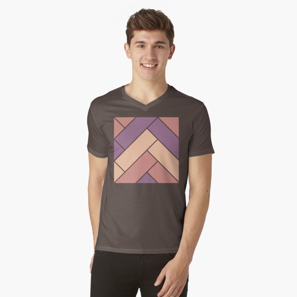 Geometric Pattern: Herringbone: Autumn V-Neck T-Shirt