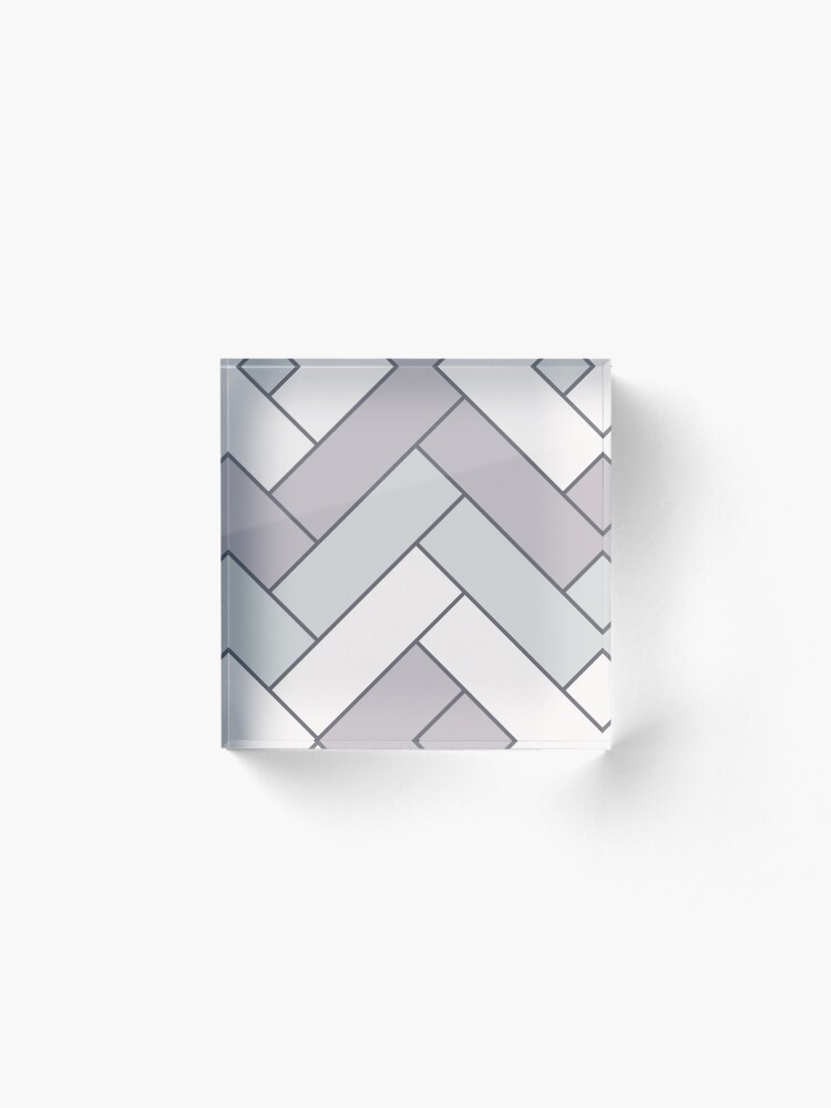 Alternate view of Geometric Pattern: Herringbone: Winter Acrylic Block