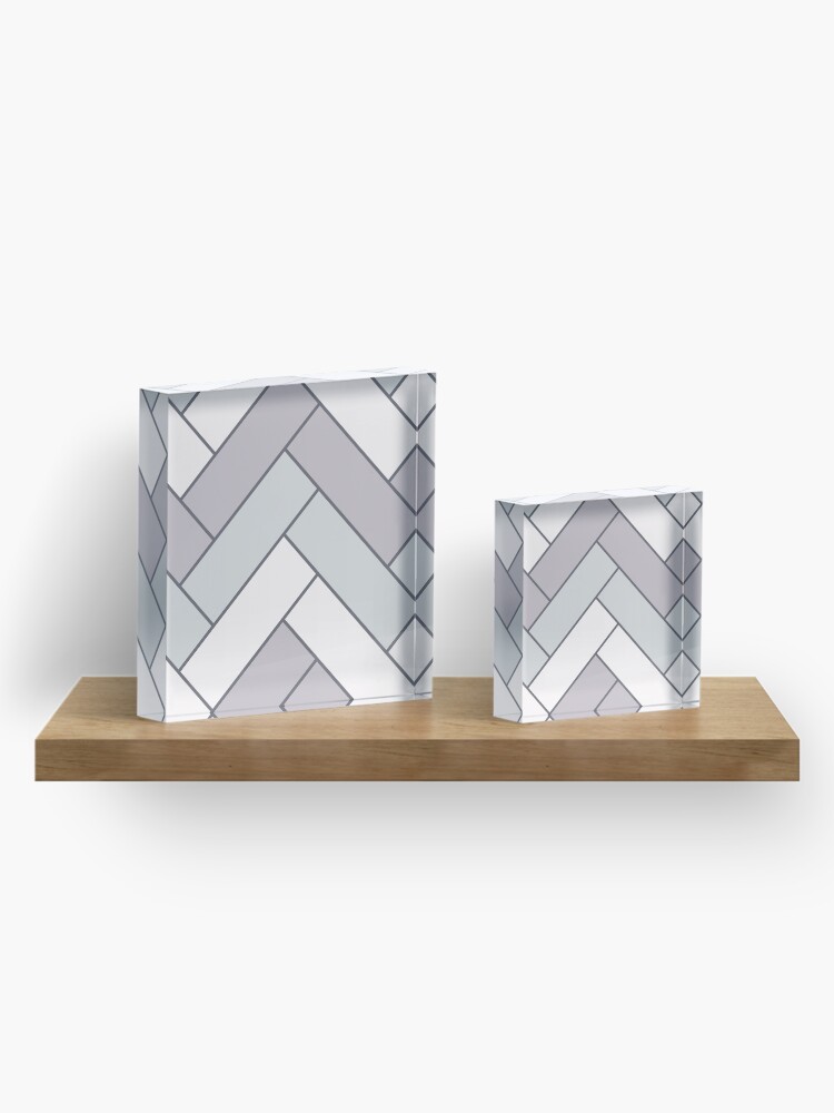 Alternate view of Geometric Pattern: Herringbone: Winter Acrylic Block