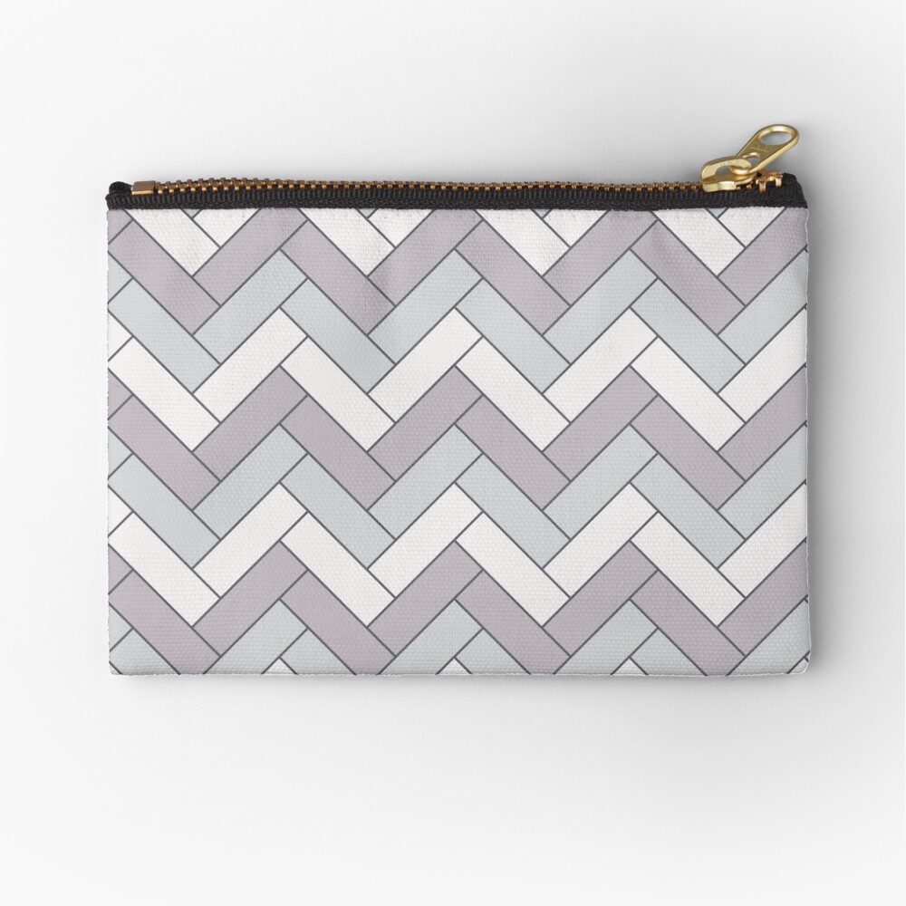 Geometric Pattern: Herringbone: Winter Zipper Pouch