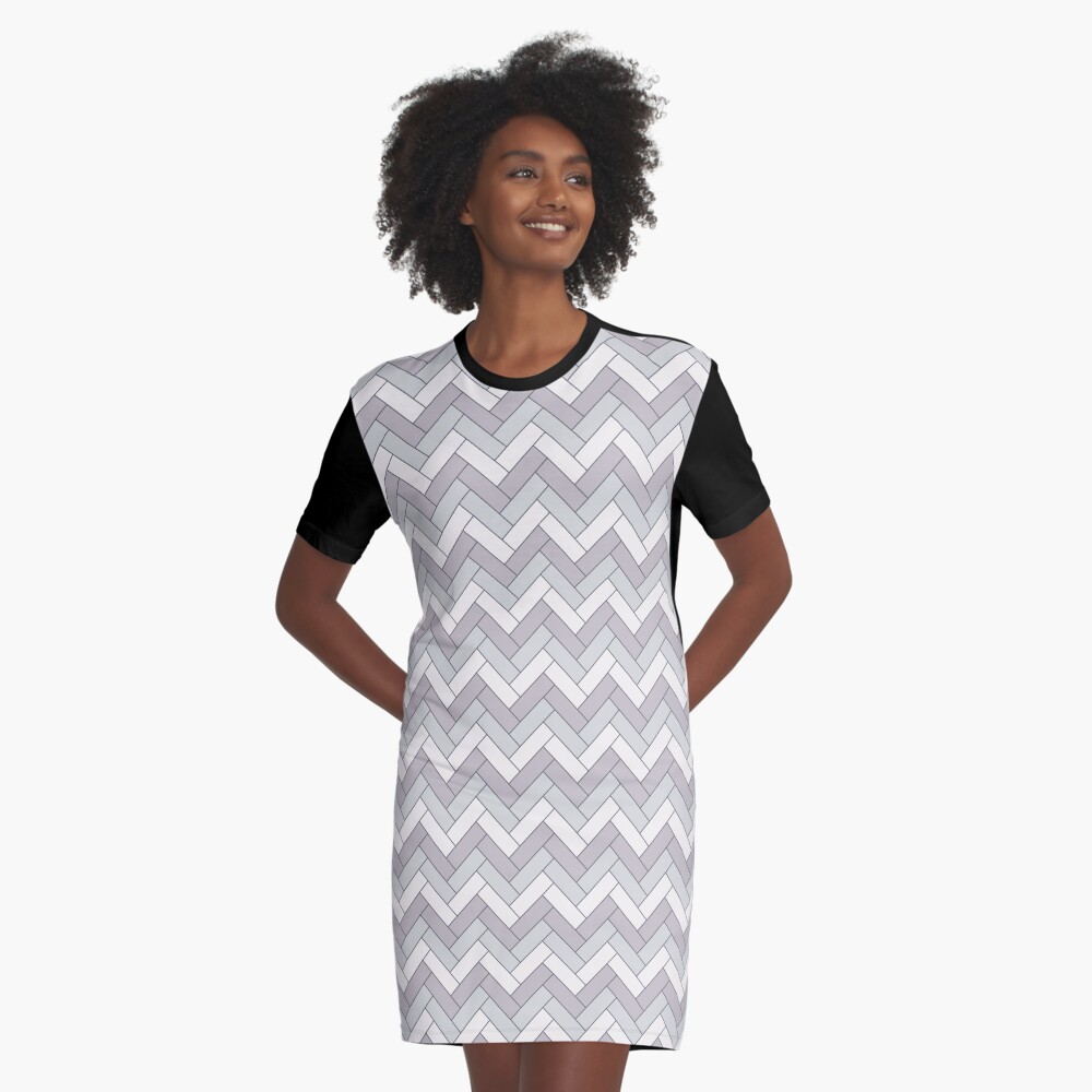 Geometric Pattern: Herringbone: Winter Graphic T-Shirt Dress