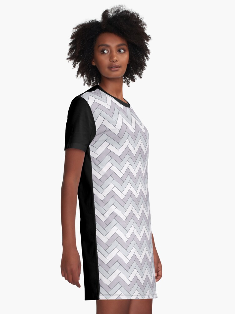 Alternate view of Geometric Pattern: Herringbone: Winter Graphic T-Shirt Dress