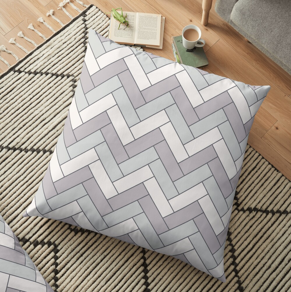 Geometric Pattern: Herringbone: Winter Floor Pillow