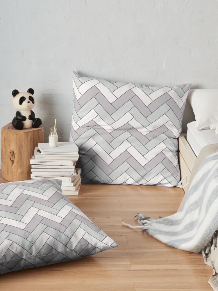 Alternate view of Geometric Pattern: Herringbone: Winter Floor Pillow