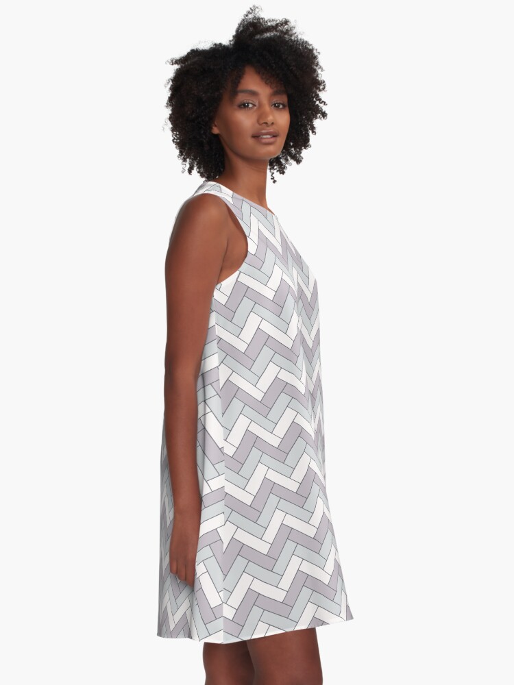 Alternate view of Geometric Pattern: Herringbone: Winter A-Line Dress