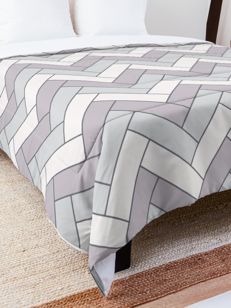 Alternate view of Geometric Pattern: Herringbone: Winter Comforter
