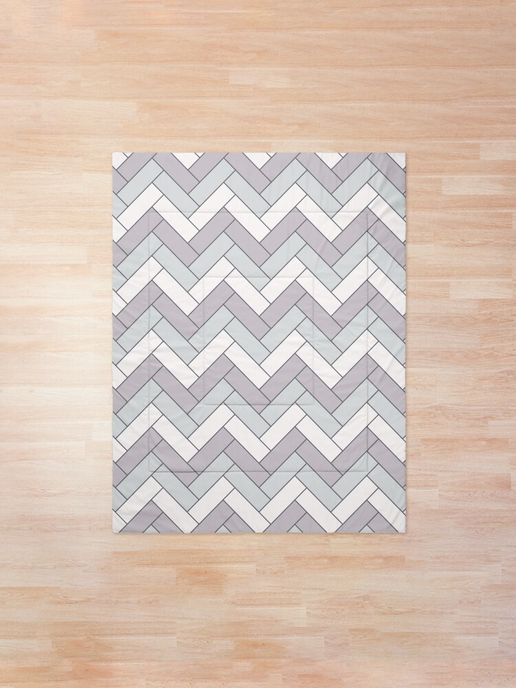 Alternate view of Geometric Pattern: Herringbone: Winter Comforter