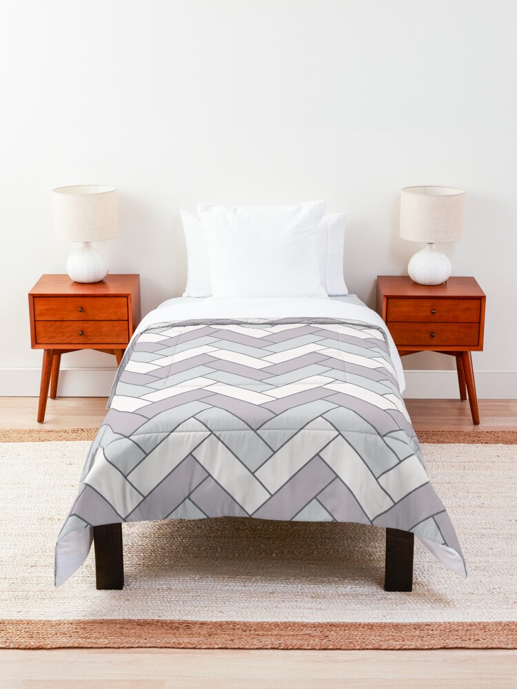 Alternate view of Geometric Pattern: Herringbone: Winter Comforter