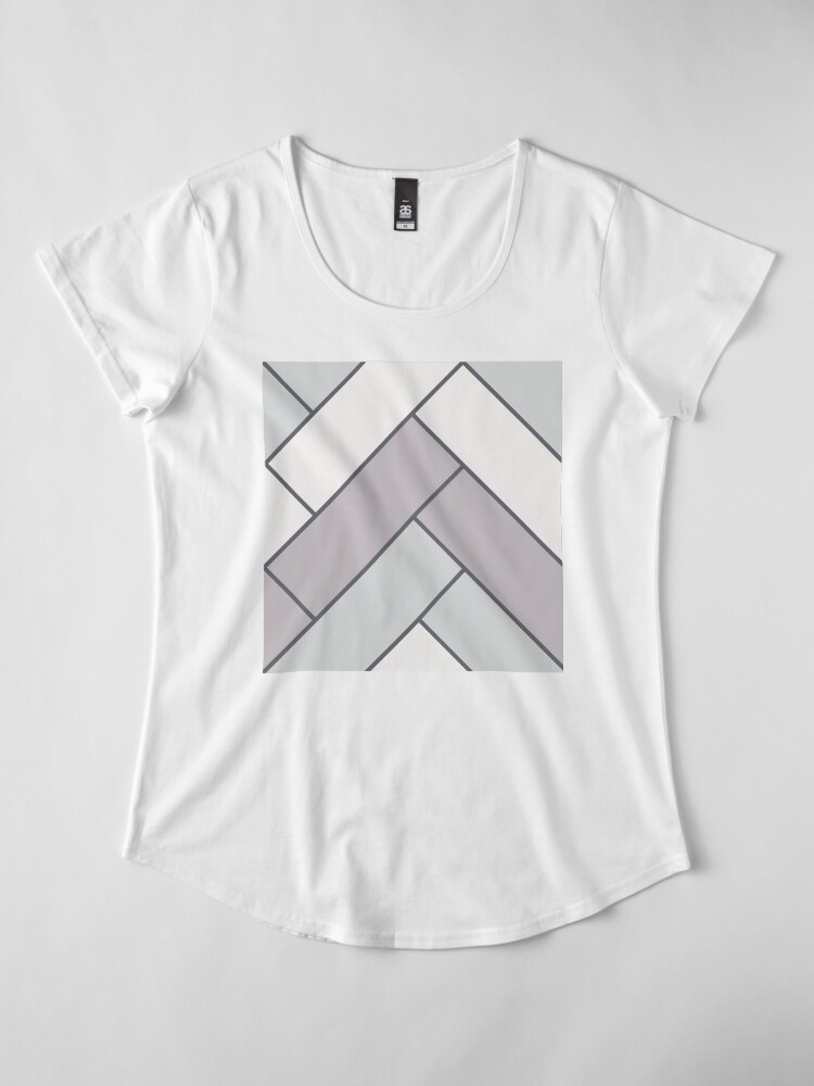 Alternate view of Geometric Pattern: Herringbone: Winter Premium Scoop T-Shirt