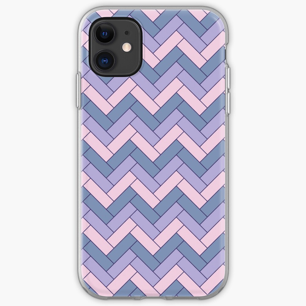 Geometric Pattern: Herringbone: Iris iPhone Case & Cover