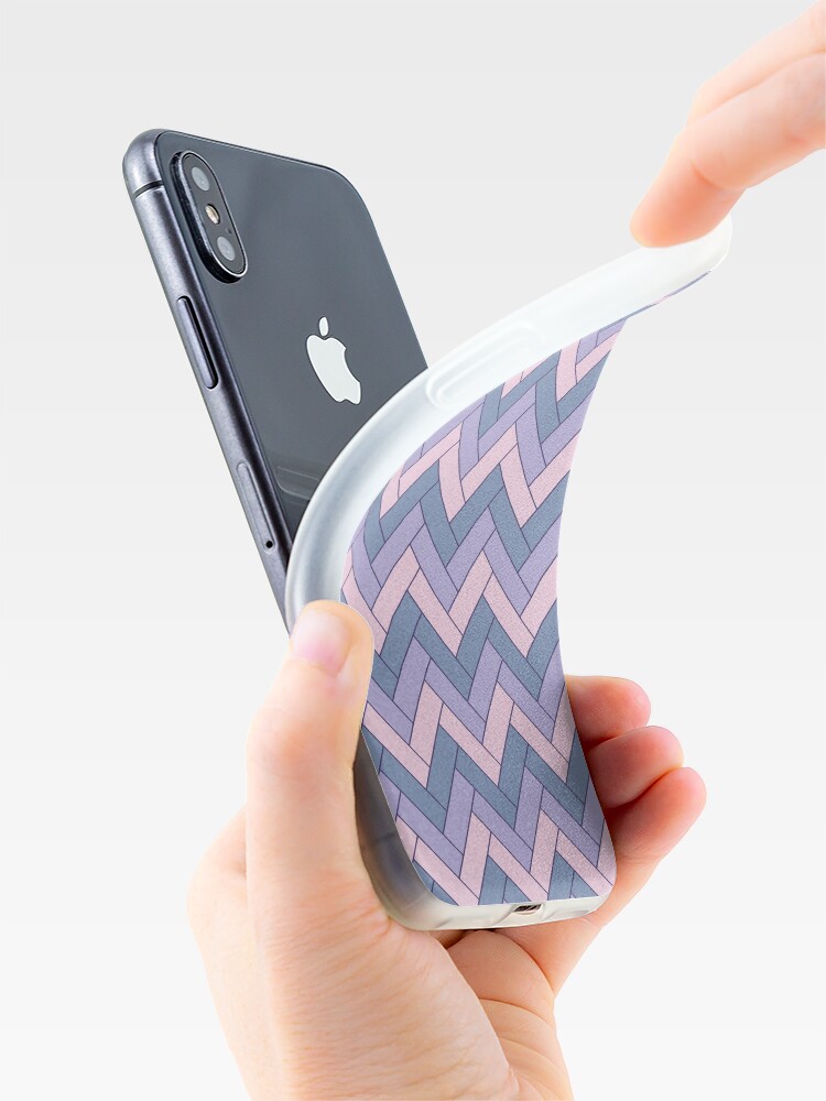 Alternate view of Geometric Pattern: Herringbone: Iris iPhone Case & Cover