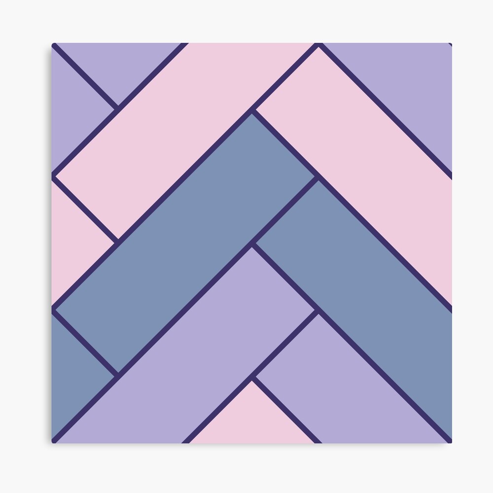 Geometric Pattern: Herringbone: Iris Canvas Print
